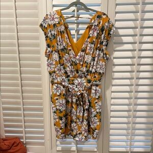 NWT Floral Mustard Dress with pockets